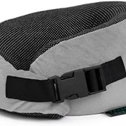 ICON The Comfort Curve Pure Memory Foam Neck Pillow | Adjustable Travel Pillow with Breathable, Machine-Washable Cover | Ideal for Flight Travel, Car Sleeping, Neck & Head Support (Grey)-20