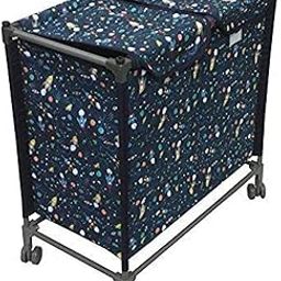 Kuber Industries Polyvinyl Chloride Cloth Laundry Organiser with Wheels (Portlb05), Multicolour, Standard-image-25