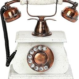 Victorian Old Classic Antique Finish Wooden Carving Works Vintage Brass and Wooden Telephone - Copper Non-Working Decor Gift Item-picture-31