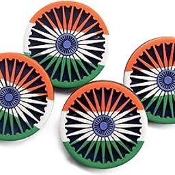 FULKERYA Badge for Independence & Republic Day Celebrations | Tricolour Indian Flag Badge with Metal Pin on back side for Suit, Shirts, Clothes | Plastic Free | Pack of 4-image-27