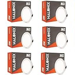 Halonix Jazz 12W White Recessed downlighter | Cutout- 4 inch | Bright Recessed Ceiling Light | Led Downlighter with Surge Protection | Pack 10-20