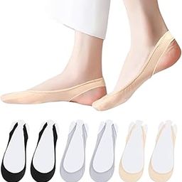 1 Pairs Women’s Invisible Ankle Socks with Elastic Straps – No Show Socks for Loafers, Flats, Sneakers – Non-Slip Heel Socks – Metatarsal Cushions to Relieve Foot Fatigue-image-40