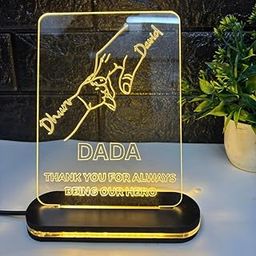 ILOOK DECORS Father's Day Gift | Wings of Light Customized Engraved Lamp for Papa, Dadaji | Personalized Fathers Day Gift for Dad, Grandpa | Unique Light-Up Keepsake Gift for Father-28
