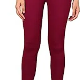 w for woman Wine Solid Viscose Lycra Tights with Elasticated Band-picture-16