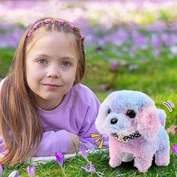 Cute Dog Toy, Wagging Tail, Walking Puppy, Battery Operated Cute Dog with Barking Sound Multi Colour-13