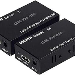 HDMI Extender 196ft Over Ethernet Single Cat5e/6/7 Repeater Balun Sender Transmitter Receiver Support 1080p 3D HDCP EDID.(Black)-picture-17