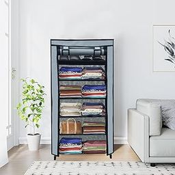PHILOSHOP 6 Layer Grey Space-Saver Collapsible Wardrobe: Maximize Your Space with Style-image-75