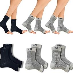Ecosync Open Toe Bamboo Cotton Neuropathy Compression Socks - Combo Pack of 3 (Black + Spotted White + Speckled White), Moisture-Wicking, Pain Relief, Breathable, Eco-Friendly, Unisex-image-74