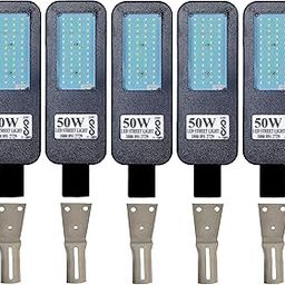 PE Plastic 50 Watts LED Street Light Waterproof Ip65 Full Poly Carbonate Body, 140 Watt Lumens With 5 Wall Clamps 2 Years Warranty (Pack Of 5)-12