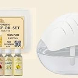 Rama Emporium Air Diffuser & 5 Essential Oil Set – 500ml Purifier with Bonus Storage Box – Green Apple, Sandal, Rose, Jasmine, Lemon – Fragrance Oils, Essential Oil for Diffusers & DIY-25