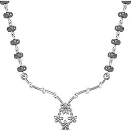 18k (750) White Gold and Diamond Necklace for Women-image-34