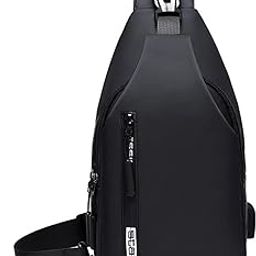 Sling Bag for Men Crossbody Bag Chest Bag for Men Mobile Bag One Side Bag for Upto 8-inch iPad with Earphone Port Water-resistant for Daily Use Small Items-41