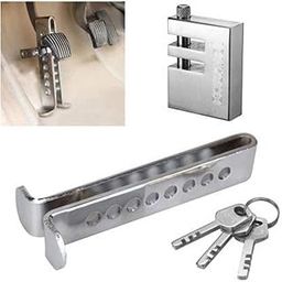 Autobizarre Anti-Theft Car Clutch Pedal Lock Chrome Finish Stainless Steel Security Lock System for All Cars - Key Lock-picture-32