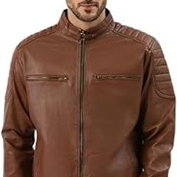 PU Leather Regular Jacket For Men's-image-6
