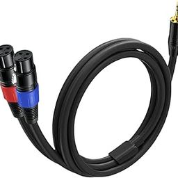 3.5mm TRS to 2 XLR Cable 6.6 FT, Unbalanced 1/8 TRS Male to Dual XLR Female, Y Splitter Aux to Dual XLR Breakout Cable, 24k Gold-Plated, Connection for Smartphone, Tablet, Laptop-image-40