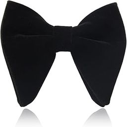 Men's Velvet oversized Bow Tie and Pocket Square Black Color Free Size best for Tuxedo dinner jackets-image-78