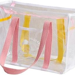 The Style SutraClear Tote Bag Waterproof Travel Storage Bag for Gym Swimming Outdoor Sports Pink Handle|Clothing, Shoes & Accessories | Womens Handbags & Bags| Womens Handbags & Bags-image-49