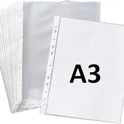 True-Ally Heavy Duty 25 Pcs 150 Micron Transparent Document Sleeves, Leaf Sheet Clear Certificates/Waterproof Sheet Protectors 11 Holes Punched Ring Files Folder (A3 Size) (25 Sheets - 150 Micron)-picture-13