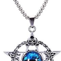 Korean fashion Thrilling Evil Eye couple necklace personality three-ring diamond pendant for men and women-image-53