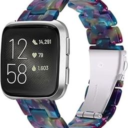 MVRYCE Band Compatible for Fitbit Versa/Versa 2/Versa Lite Smart Watch, Versa Resin Watch Bands with Metal Buckle Lightweight Replacement Sport Wristbands Strap for Women Men-image-35