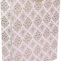 Arrow Paper Bags Gold Flower Design Gift Bags for Gifting, Weddings, Birthday,Holiday Presents (28 cm x 20 cm x 7.5 cm, Pack of 10) ,898 gram-30