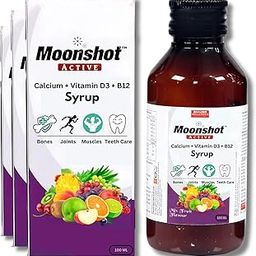 Moonshot Active Syrup with Calcium, Vitamin D3 & Vitamin B12-100 ml | Supports Strong Bones, Joints, Muscles, Teeth, Daily Energy & Immunity| Flavour Mixed Fruit | Pack of 1-image-10