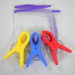 S S Mart Saree Pre-Pleating 5 inch Clips 3 nos and Ironing Protection Mat 1 no Combo | Multicolour - Saree Draping Big Clips | Mesh Type Ironing Clothes Protection-3