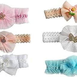 ANNA CREATIONS premium Designer Soft Flower Bow hairband Headband Hair Accessories for Baby Girls, Pack of 6 - Multicolor-11