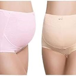 Maternity Panties | High Waist Over Bump Pregnancy Underwear | Pregnant Women Belly Support Cotten Briefs. Pack of 2-image-18
