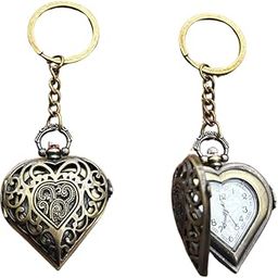 Vintage Antique Bronze Pocket-Watch Vintage Theme Metallic Key Chains, Best Gift for Men & Women | Heart Edition-picture-34