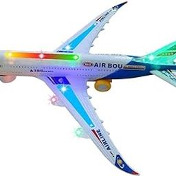 Prapti Mart Toys Airplane Toys for Kids with Bump and Go Action | Battery Operated Airbus A380 Action Toy Plane with Flashing Lights and Music Aeroplane (Age 2 +)-11