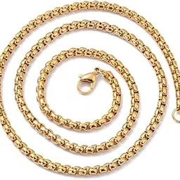via mazzini Gold Plated No-Tarnish No-Fading Stainless Steel 3.5mm Thickness Hip-Hop Chain Necklace For Men And Women (NK1072) 1Pc-picture-10