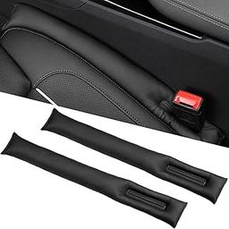 2PCS Leather Car Seat Gap Filler, Car Seat Gap Stopper Anti-Drop Space Slot Reserved Safety Belt Space, Premium Car Gap Filler Pad Car Accessories for Women and Men(Black)-16
