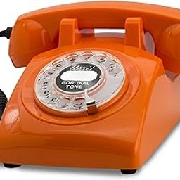 Opis 60s Cable with Classic United States Rotary Dial Inlay: Designer Retro Phone/Rotary Dial Telephone/Retro Style Phone/Vintage Telephone/Classic Desk Phone with Rotary Dialler (Orange)-12