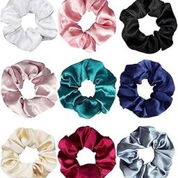 Wazdorf 6 Packs Satin Hair Scrunchies for Women and Girls, Bulk Soft Scrunchy Hair Bands for Hair Accessories, Elastic Hair Bobbles Ponytail Holder for Girl’s Birthday Gift (Multicolor - Pack of 6)-image-22