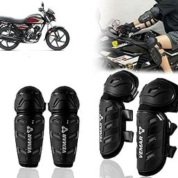 Auto Pearl Motorcycle Knee Shin Guards Elbow Pads, 4 in 1 Monstor Style Knee Shin Safe Protection Armor for Moto Cycling Racing compatible with NaviBS6 (Black, 4Pcs)-image-55