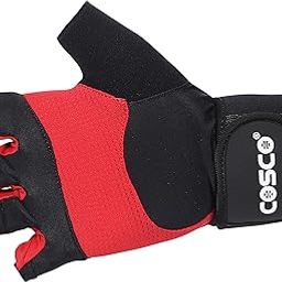 Cosco Gel Pro Leather Fitness Gym Gloves, XL (Black and Blue)-image-78