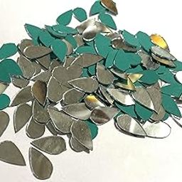 OMX, 10mm x 20mm, Tear Drop Shape Silver Mirror Mosaic Tile 20 MM Long & 10mm Wide, for Embroidery Making, Art Craft Projects (100 Pc, 50 Gram)-picture-16