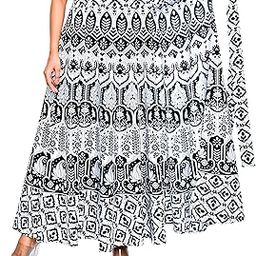 Premium Cotton Wraparound Skirt for Women (White Black 3, Free Size)-image-75