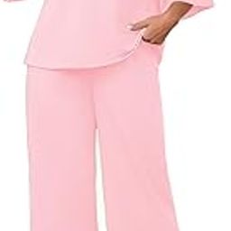 Womens Plus Size Summer Co Ord Set Track suits.Top and Pajama Set with Stretchable Waistband | Stylish Airport Outfit for Women | Western Track Suit Co-Ord Set for Casual Wear.-image-58