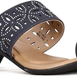 BRITTANY TR Navy Casual Slipon Open Toe Toe Ring Thong Slipper Medium HH 26-50 MM For Women-image-25