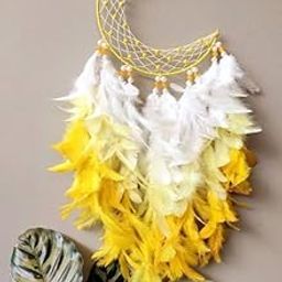 UVID Art and Craft Supplies Feather Dream Catcher (35 inch, Yellow)-image-12