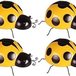 bnf® Mini Metal Ladybug Fence Hanger Wall Hanging Outdoor Garden Decor Yellow x4|Home & Garden | Yard, Garden & Outdoor Living | Garden Decor-image-80