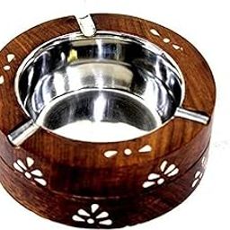 AGARWAL CRAFT PALACE Wooden Cigarette Ashtray, Sheesham Wood AshTray, Smoke Ash Holder, Tabletop Ash Catcher for Outdoors and Indoors, Smoking Ashtray for Home, Bar, Office & Car, Gift for Smokers-picture-19