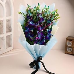 FlowerAura Fresh Live Flower Bouquet of 3 Blue Flowers For Birthday Gift, Anniversary Gift, Wedding Gift, Mother's Day Gift, Love & Romance Gift, Father's Day Gift (Same Day Delivery)-image-64