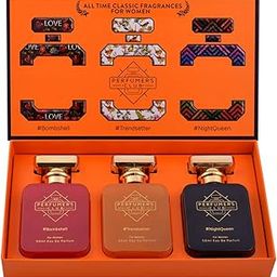 PERFUMERS CLUB "All Time Classic Fragrances For Women" Gift Set Of 3 (Bombshell + Trendsetter + Night Queen) Upto 24 Hrs Lasting (Eau De Parfum, Fresh, Liquid)-image-37