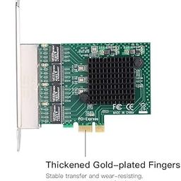 Ubervia Network Interface Cards - Network Server Card 4 Ports Gigabit 1000M PCIE Ethernet Adapter Support PCI EX1X4X8X16154401-35