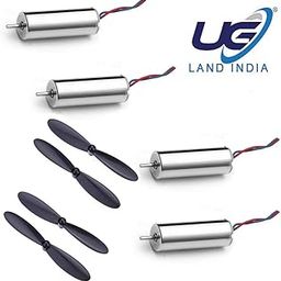 UG LAND INDIA Metal Smart Advance Coreless Motor 20X08 Mm 510000 Rpm (4 Pieces) 3.7V With (4 Propellers) 2 Cw, 2 Ccw Rotor Drone-image-9