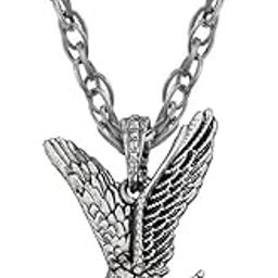 Stylish Flying Eagle Pendent Silver and White Zinc, Metal Necklace Chain for Men and Women-image-27