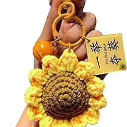 Crochet Keychain, Handmade Sunflower Bag Charm, Aesthetic Accessory for Girls and Women, Cute Keychains for Daily Use, Unique Gift Idea-image-89